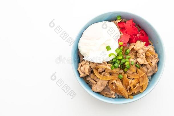 猪肉稻碗和鸡蛋(丼)-日本人食物方式