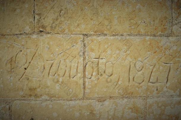 名字在上雕刻采用墙关于尚博德丧服呢城堡,卢瓦尔河地区