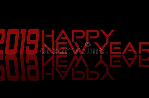 2019幸福的新的年-红色的3英语字母表中的第四个字母2019