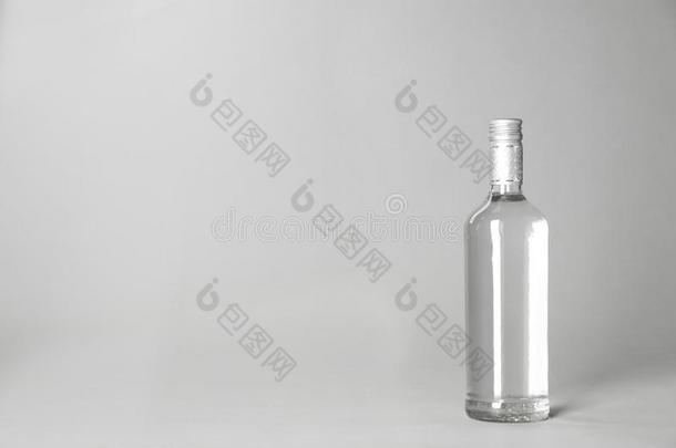 瓶子关于酒精的喝向灰色的背景