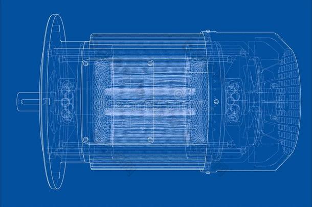 电的马达草图.矢量