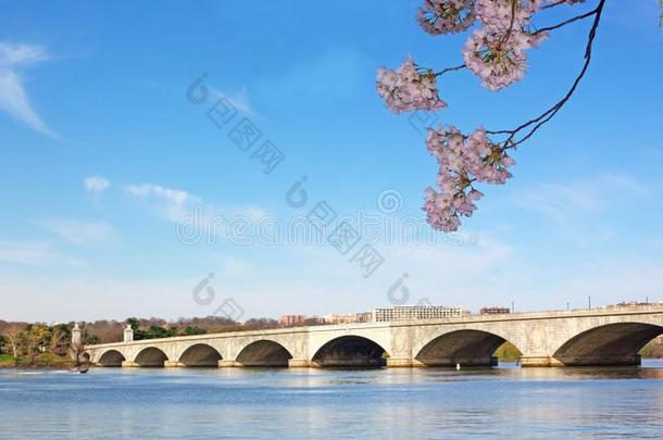 NationalCemetery阿林顿国家公墓纪念碑桥穿过波拖马可河河在的时候樱桃blower<strong>鼓风机</strong>