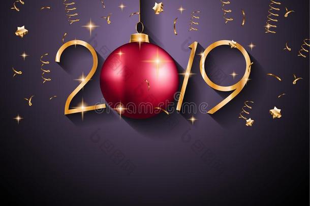 2019幸福的新的年背景为你的季节的飞鸟和同意