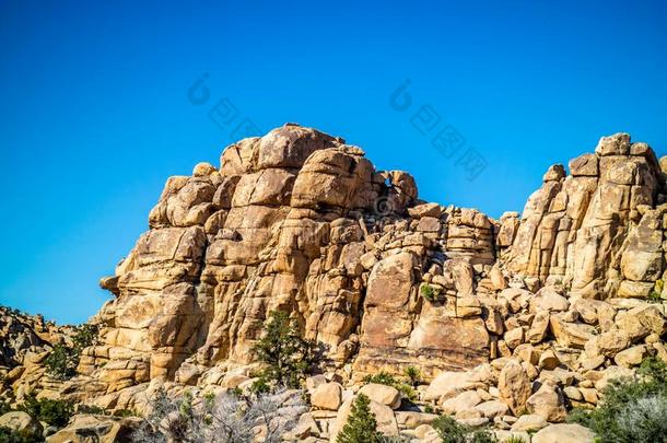 柳树洞岩石采用约书亚树国家的公园,美国加州