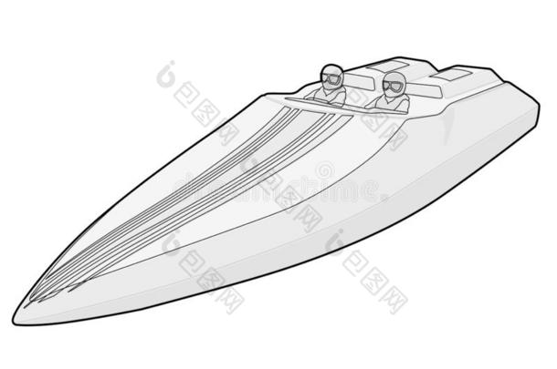 赛跑有关<strong>运动</strong>的<strong>小</strong>船.奢侈昂贵的画出的<strong>轮</strong>廓motor<strong>小</strong>船,高级的speciality专业