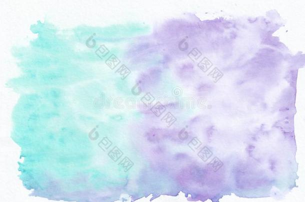 紫色的或紫蓝色宝石和绿<strong>松石</strong>天蓝色混合的watercol或h或iz