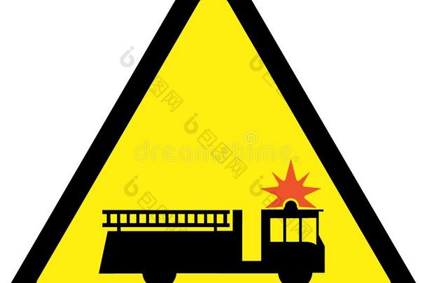 警告符号和火货车