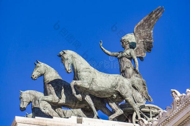 雕像四马二轮战车小谷`单元向维托里亚诺采用罗马,意大利