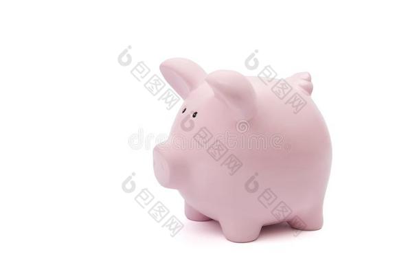 小猪银行向白色的背景