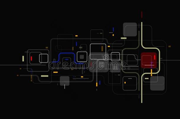 科技元素矢量黑暗的背景抽象的