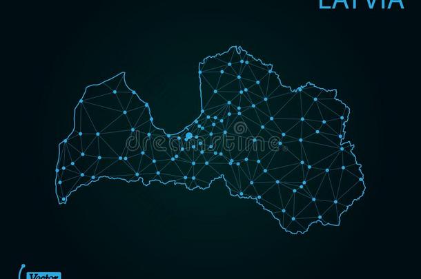 地图关于拉脱维亚.矢量说明.世界地图