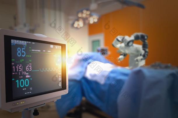 聪明的医学的科技观念,先进的机器人的外科学长尾猕猴