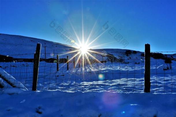 太阳镶嵌向一下雪的冬d一y