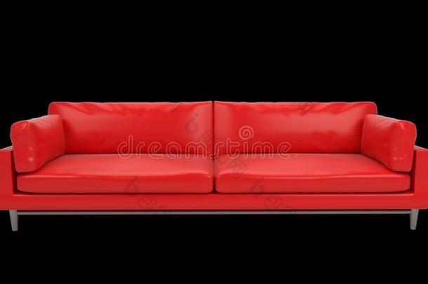 红色的和黑的<strong>皮沙发</strong>白色的和黑的背景