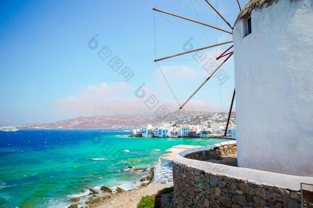 著名的看法关于传统的希腊人风车向Myk向os岛在