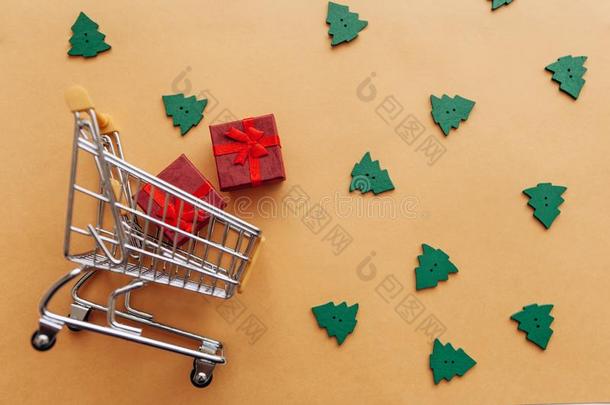 观念的照片关于圣诞节销售的或赠<strong>品购</strong>物.