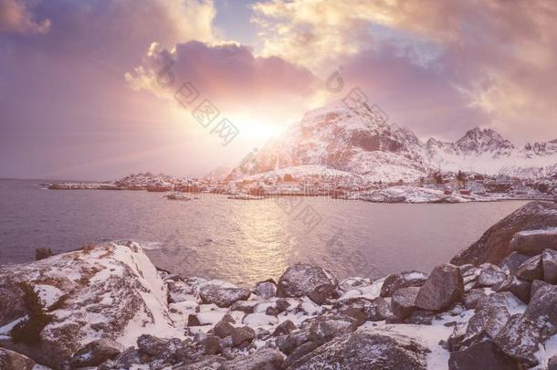 风景冬风景采用指已提到的人挪威.戏剧的颜色日落Slovakia斯洛伐克