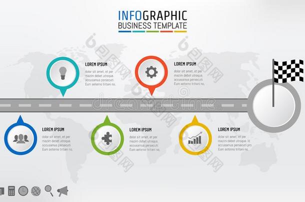 <strong>路</strong>地图商业时间轴信息制图学和多变的<strong>旗</strong>在