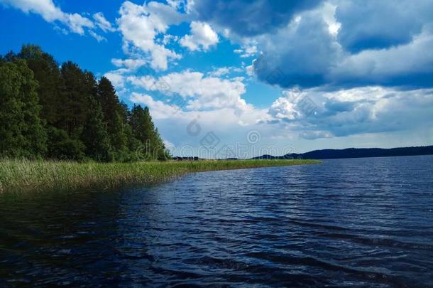 湖Yanisyarve采用卡累利阿.俄罗斯帝国.