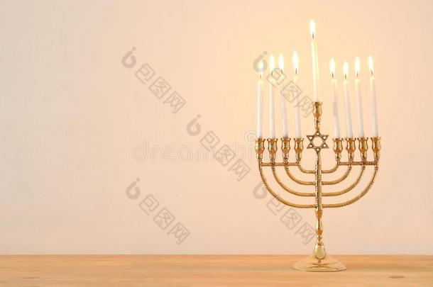 顶看法影像关于犹太人的假日光明节背景