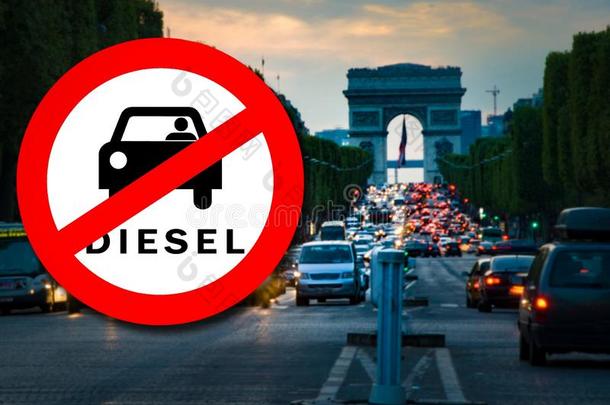 巴黎柴油机操纵禁止-柴油机汽车禁令符号