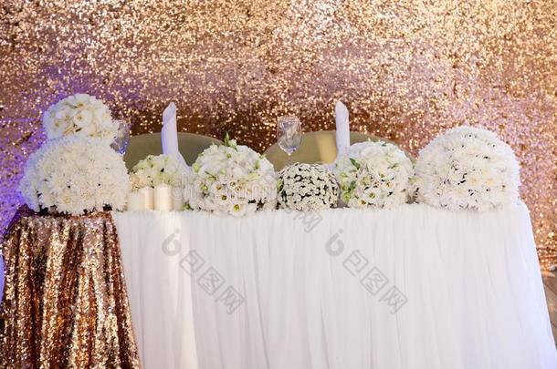 婚礼布置.花束关于白色的花向指已提到的人婚礼表采用