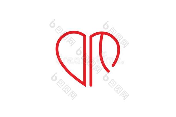 <strong>dm</strong>公司最初的心形状红色的有色的爱标识