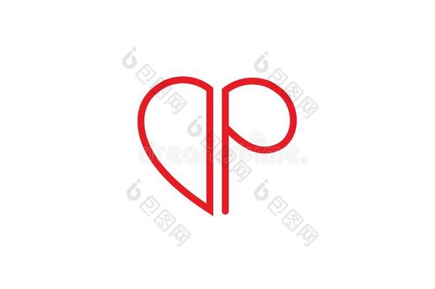 DP最初的心形状红色的有色的爱标识