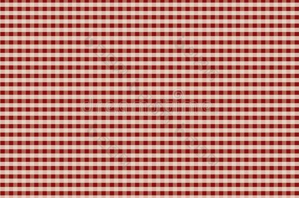 红色的和白色的传统的有条纹或方格纹的棉布背景.质地从正方形