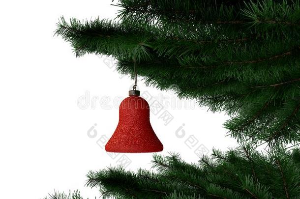 圣诞节闪烁装饰钟向松树树