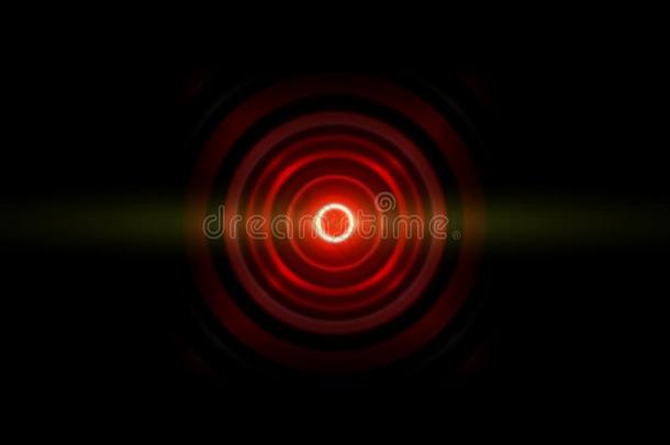 抽象的黑暗的红色的圆和声音波摆动,技术专家