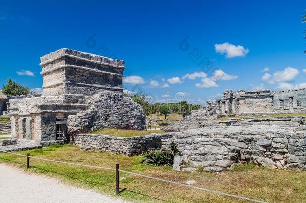 毁坏关于指已提到的人古代的幻境城市图卢姆,Mexicali墨西卡利