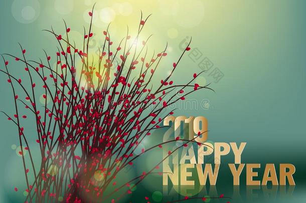 幸福的新的年2019.小天使新的年,年关于指已提到的人猪.樱桃