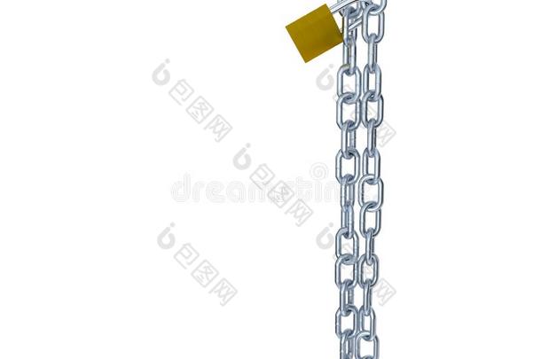 两个垂直的金属链上锁的和num.一挂锁