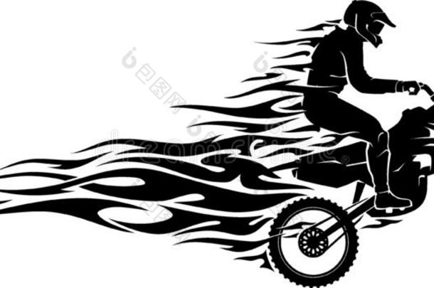 摩托车越野赛火焰