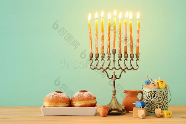 影像关于犹太人的假日光明节背景
