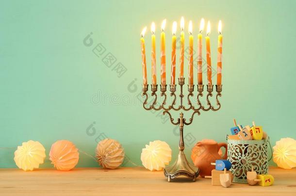 影像关于犹太人的假日光明节背景