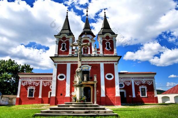 巴罗克式的耶稣受难像复杂的,小教堂采用普雷索夫,斯洛伐克