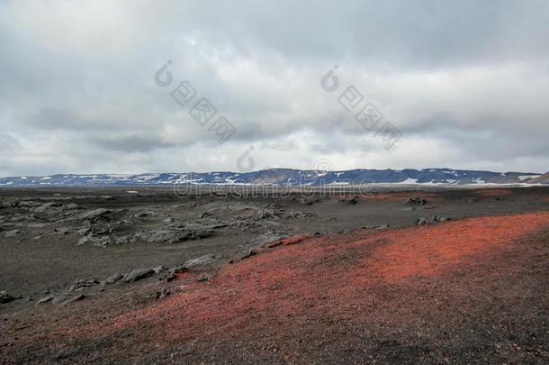 神秘的地点:黑的和红色的<strong>火山</strong>的<strong>石头</strong>采用阿斯恰<strong>火山</strong>口,海拉