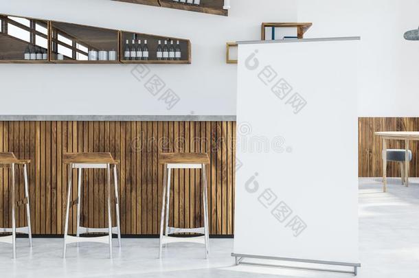 条和凳子采用白色的咖啡馆,海报
