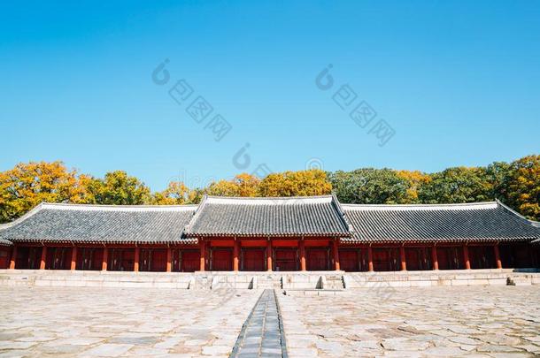 宗庙圣地和秋枫树采用首尔,朝鲜