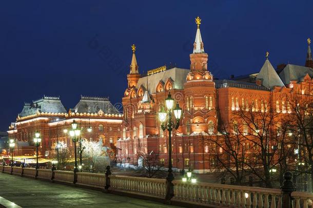 冬夜莫斯科.看法关于指已提到的人历史的博物馆从曼涅日英文字母表的第19个字母