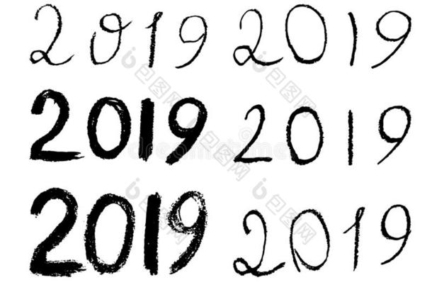 新的年`英文字母表的第19个字母number英文字母表的第19个字母黑的手绘画
