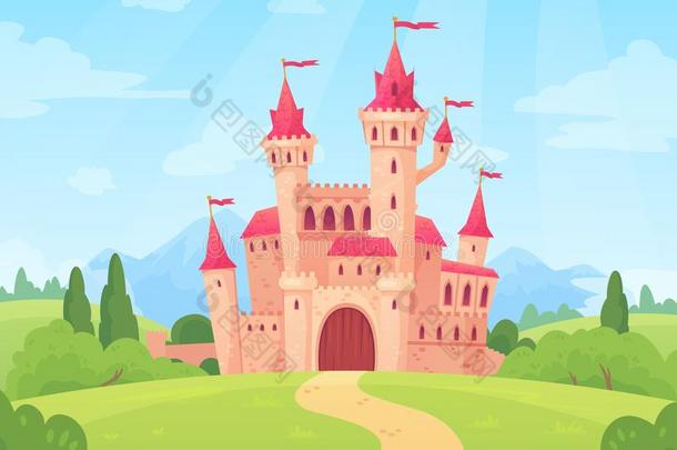 童话式的风景和城堡.幻想宫塔,极好的