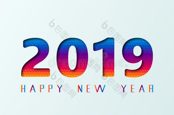 2019幸福的新的年假日招呼卡片向海报设计关于爸