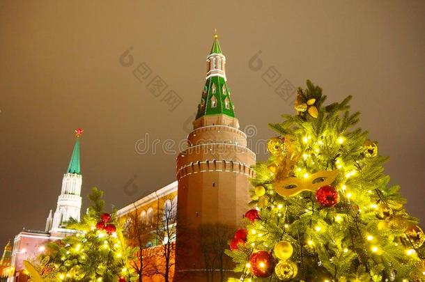 莫斯科,俄罗斯帝国-一月<strong>2018</strong>:<strong>圣诞节</strong>照明和装饰