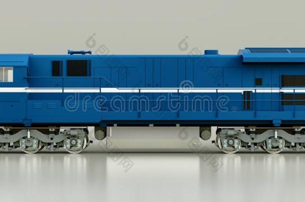 现代的蓝色柴油机铁路火车头和伟大的动力和斯特恩