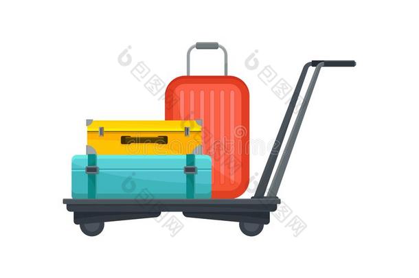 机场手推车和手提箱.旅行袋关于旅行者.行李