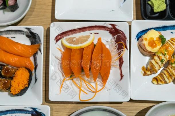 鲑鱼生鱼片,日本人食物