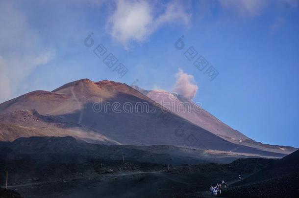 酒精灯煮水器火山西西里岛积极的熔岩总计的看法